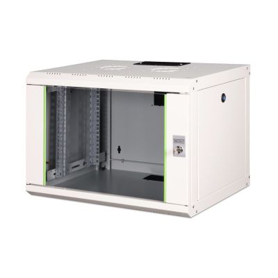 10. Digitus Unique 19" 7U wall-mounted network cabinet 600x450, glass door, gray, undivided, assembled, 100kg