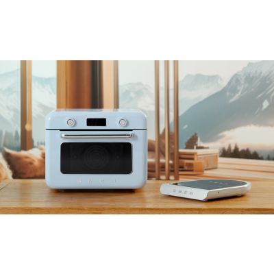 17. Smeg COF01PBEU Small Blue Steam Oven Buttons, Rotary