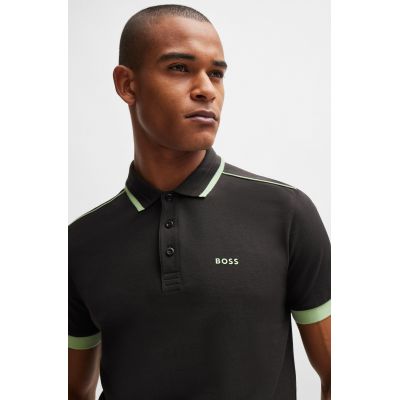 3. BOSS Paddy 1 Charcoal Regular Fit Men's Polo Shirt Black (50512995-016)