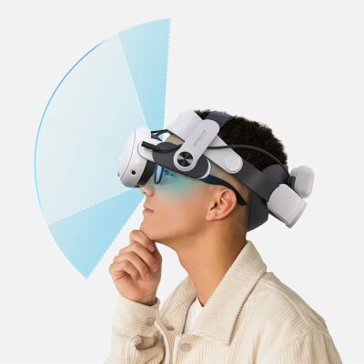 4. BoboVR M3 Pro Strap for Meta Quest 3 VR Headset + BoboVR B2 Battery - Black and White