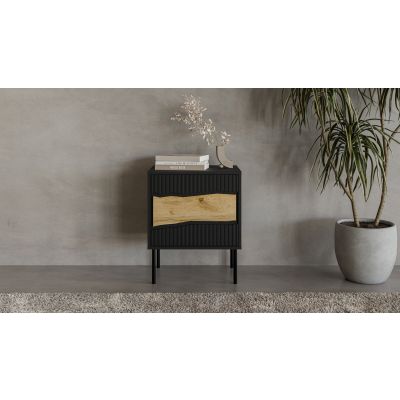 8. INSERTO bedside table 2 pcs 50x40x61.5 black + LED