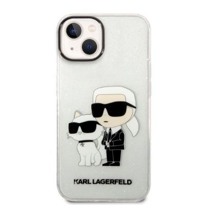 3. Karl Lagerfeld Glitter Karl&Choupette case for iPhone 14 Plus - transparent