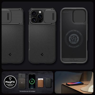 14. Spigen Optik Armor Mag Case with MagSafe for iPhone 16 Pro Max - Black