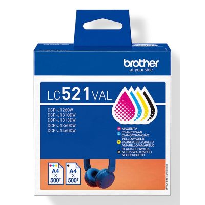 7. Brother LC521VAL ink cartridge 4 pcs. Original Black, Cyan, Magenta, Yellow