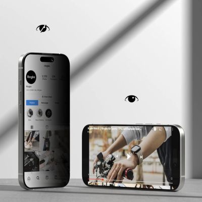 3. Ringke Easy Slide 2-pack Privacy Glass for iPhone 17 - Black