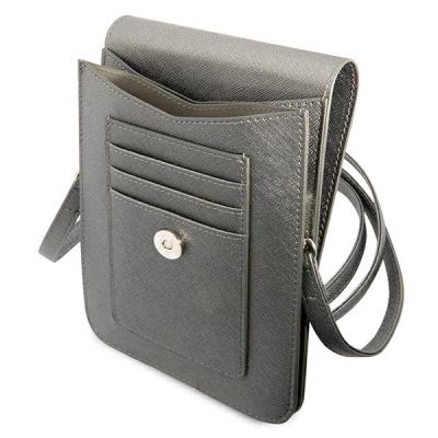 4. Guess Handbag GUWBSATMGR gray / gray Saffiano Triangle