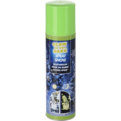 7. DECORATIVE ARTIFICIAL SNOW SPRAY FOR CHRISTMAS TREES, WINDOWS AND WOOD, 150 ML, GLOW-IN-THE-DARK