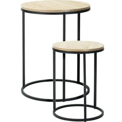 2. SET OF 2 COFFEE TABLES WITH WOODEN TOP