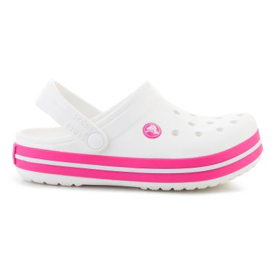 6. CROCS CROCBAND KIDS CLOG WHITE/PINK CRUSH 207006-6WU