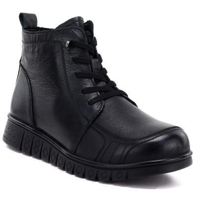 5. Women's comfortable leather ankle boots, black, Cambell RI15302
