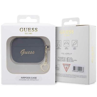 4. Guess GUAP2LSCHSK AirPods Pro 2 cover black/black Silicone Charm Heart Collection