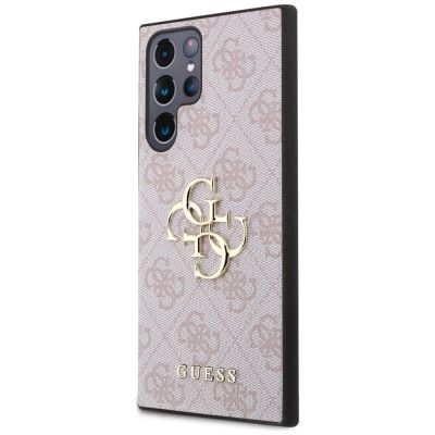 2. Guess 4G Big Metal Logo Case for Samsung Galaxy S24 Ultra - Pink
