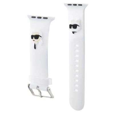 3. Karl Lagerfeld 3D Rubber Karl&Choupette Heads strap for Apple Watch 38/40/41mm - white