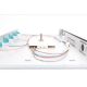 4. FO patch panel with equipment 19'' 1U, 6x LC dx, OM3, pigtails, adapters, trays, sliding, gray