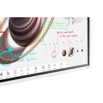37. SAMSUNG Flip Pro Digital Flipboard 65" 4K IR Touch HDMI USB-C USB LAN WiFi WPA2 Enterprise Bluetooth Tizen 6.5 SoC 2x10W 400x400