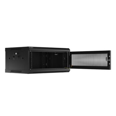 2. WALL-HUNG RACK CABINET 19" 4U 600X450 BLACK PERFORATED DOOR LANBERG (FLAT PACK)