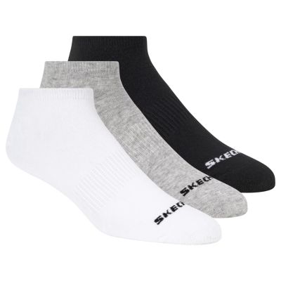Skechers 3pk Unisex Non Terry No Show S114041-107 White 39-42