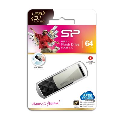 9. Pendrive Silicon Power Blaze B30 64GB USB 3.1 black (SP064GBUF3B30V1K)