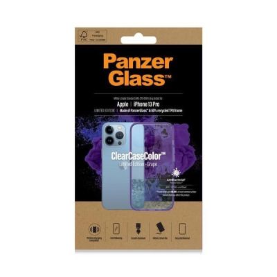 6. PanzerGlass ClearCase antibacterial Military Grade certified case for iPhone 13 Pro - transparent purple