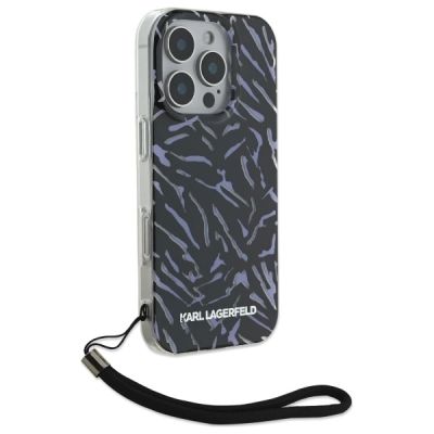 3. Karl Lagerfeld Zebra With Cord iPhone 16 Pro Max Case - Purple