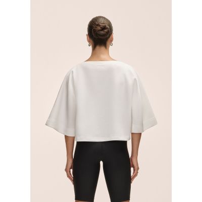 3. Casall Aria Cropped Boatneck Women's T-Shirt White