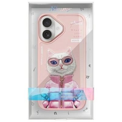 12. Nimmy Cool&Cute 2.0 Cat Case for iPhone 16 - Pink