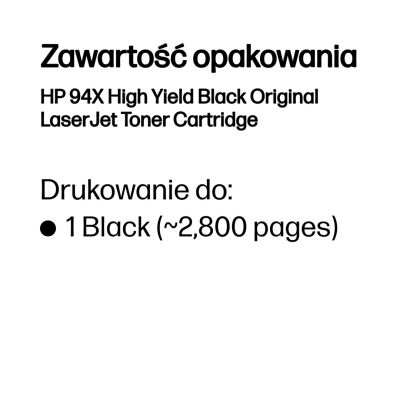 17. HP 94X High Yield Black Original LaserJet Toner Cartridge