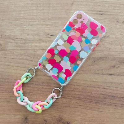 6. Color Chain Case gel flexible elastic case cover with a chain pendant for iPhone 8 Plus / iPhone 7 Plus multicolour