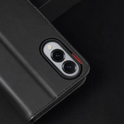 14. Dux Ducis Hivo Samsung Galaxy S25 Edge Case with Flip and RFID Protection - Black