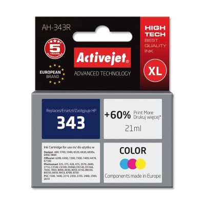 Activejet AH-343R Ink (replaces HP 343 C8766EE; Premium; 21 ml; color)