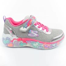 Skechers S Lights LED Children's Velcro Shoes for Girls Gray