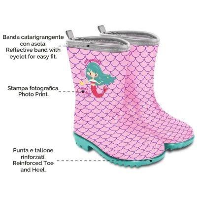 7. Perletti Mermaid rain boots for girls