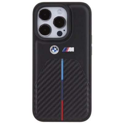 3. BMW Stamped Tricolor Stripe iPhone 15 Pro Case - Black
