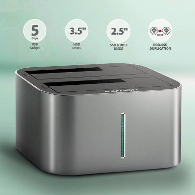2. AXAGON ADSA-DC USB3.2 Gen1 Docking Station - 2x SATA 6G CLONE DUAL HDD ASMedia