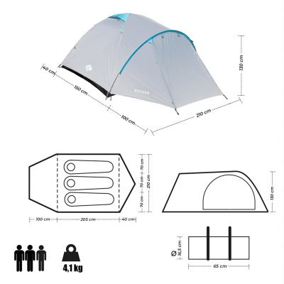 6. NILS CAMP ROCKER NC6013 3-person tent