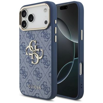 Guess 4G Big 4G Classic Logo Case for iPhone 18 Pro Max / 17 Pro Max - Blue and Gold