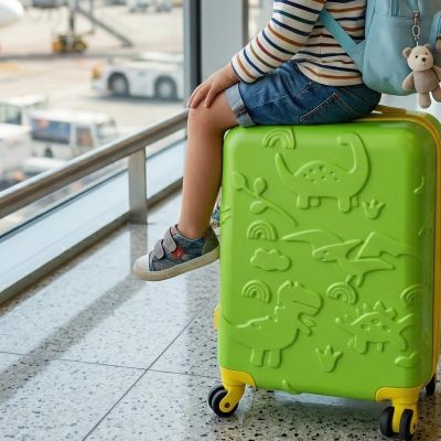 12. PROWORLD KID CABIN TRAVEL SUITCASE 18 INCHES - GREEN (DINO)