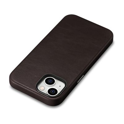 9. iCarer Oil Wax Premium Leather Case iPhone 14 Plus Magnetic Leather Case with MagSafe Brown (WMI14220703-BN)