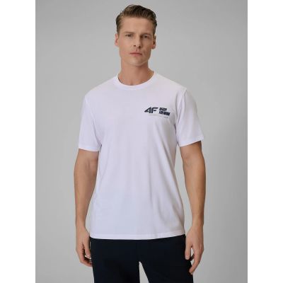 Men's regular plain T-shirt 4F 4FRSS26TTSHM3992-10S