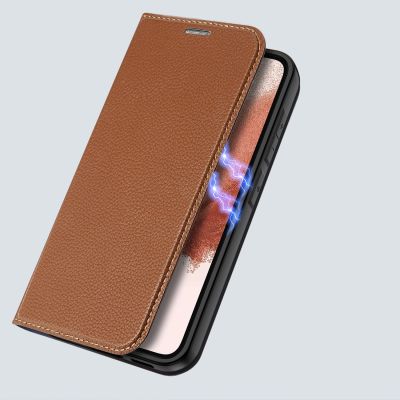 7. Dux Ducis Skin X2 case Samsung Galaxy S23+ flip case wallet stand brown