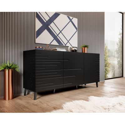 3. NOVA chest of drawers 155x40x72 black matt