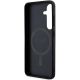 14. Guess 4G Collection Leather Metal Logo MagSafe Case for Samsung Galaxy S24 - Black