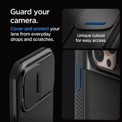 10. Spigen Optik Armor Mag Case with MagSafe for iPhone 16 Pro Max - Black
