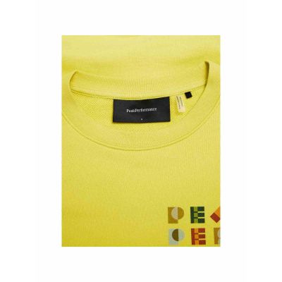4. Women's PEAK PERFORMANCE W Terry Graphic Crew Sweatshirt Yellow