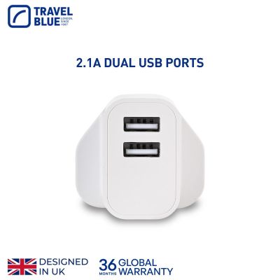 3. TRAVEL BLUE UK MAINS CHARGER 2 USB