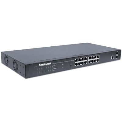 2. Intellinet 561198 Network Links Managed L2+ Gigabit Ethernet (10/100/1000) PoE Support 1U Black