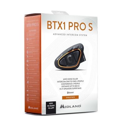 4. Midland BTX1 PRO S-SINGLE motorcycle intercom for 1 helmet