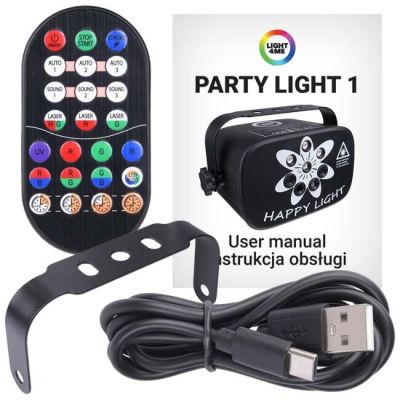 4. LIGHT4ME PARTY LIGHT 1 - LED effect, disco laser UV lighting