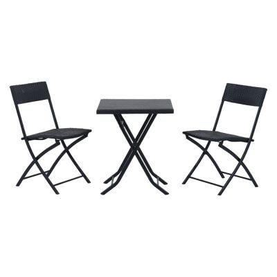 Small Black Forest garden furniture set | two chairs + black table