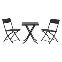 Small Black Forest garden furniture set | two chairs + black table